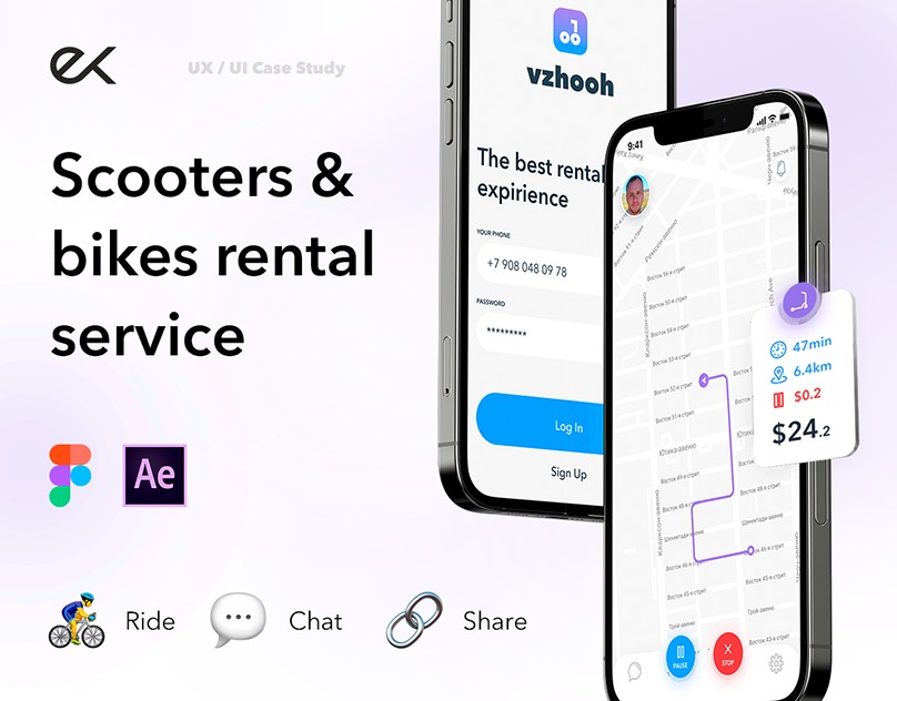 Scooters and bikes rental service app