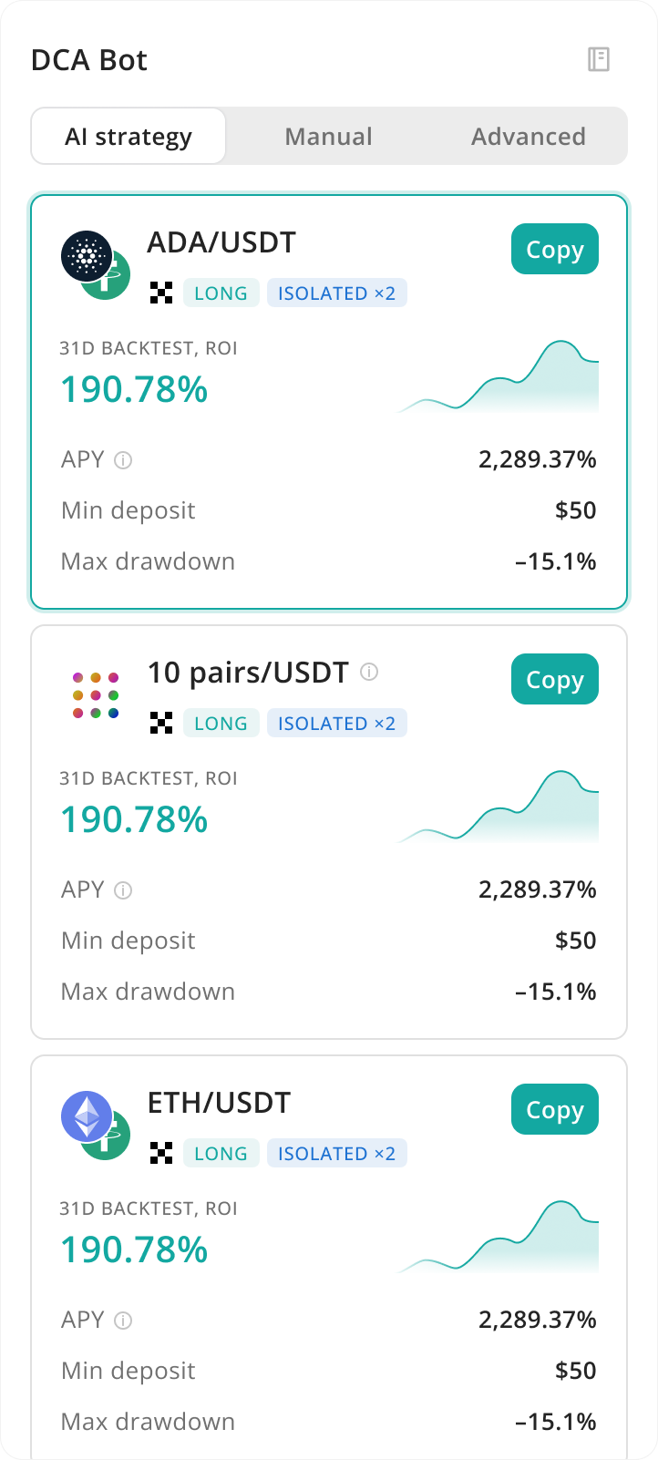 Mobile DCA, choosing a starting point
