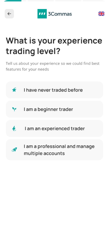 Mobile onboarding: experience level
