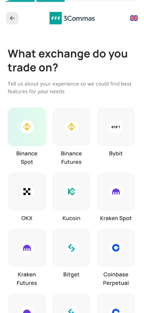 Mobile onboarding: choose a bot