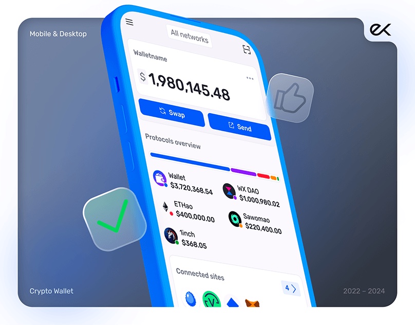 Keeper crypto wallet and portfolio manager, Behance cover
