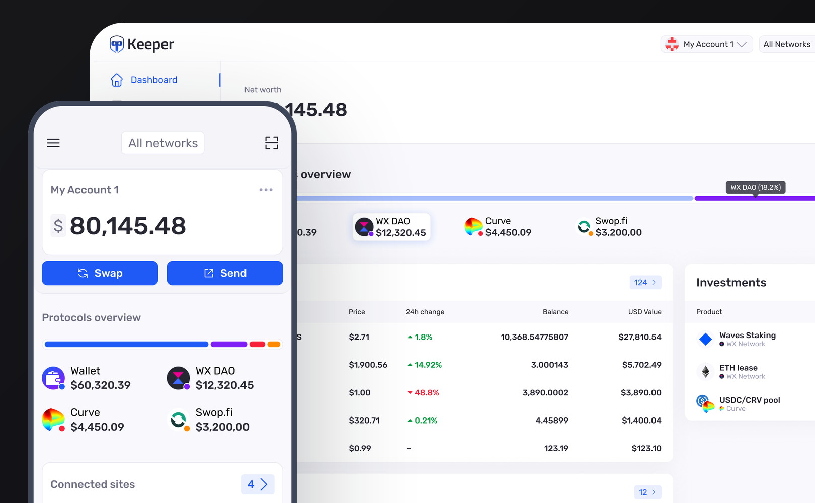 Keeper crypto wallet, desktop and mobile